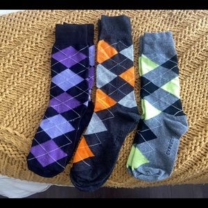 3 Pairs of Argyl Mens Socks